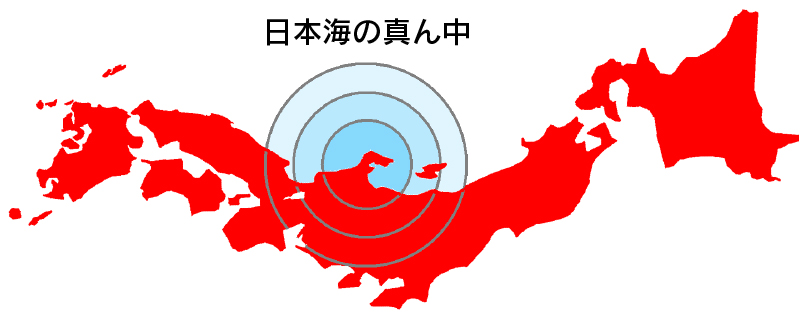 日本海の真ん中イメージ図
